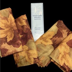 Vineyard Haven Falling Leaves Set Of 5 Napkins